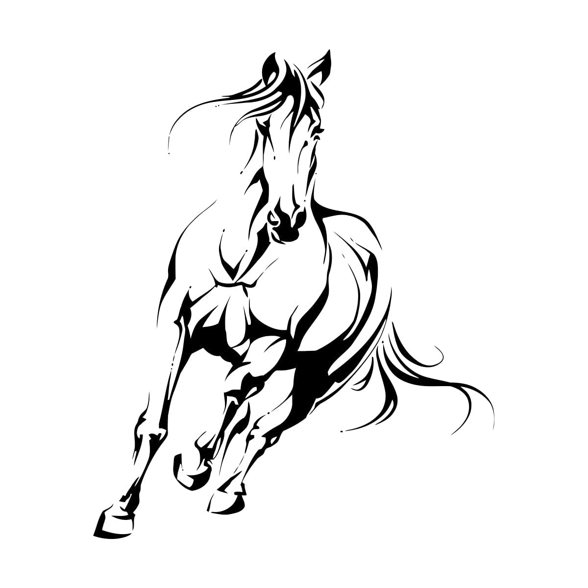 Lzhouting Wall Stickers 0765 Huge Horse Animal Wall Sticker Vinyl Wall Decal Abstract Galloping Horse House Pet Animal Wall Decor Running Horse Poster Small - 28X34cm