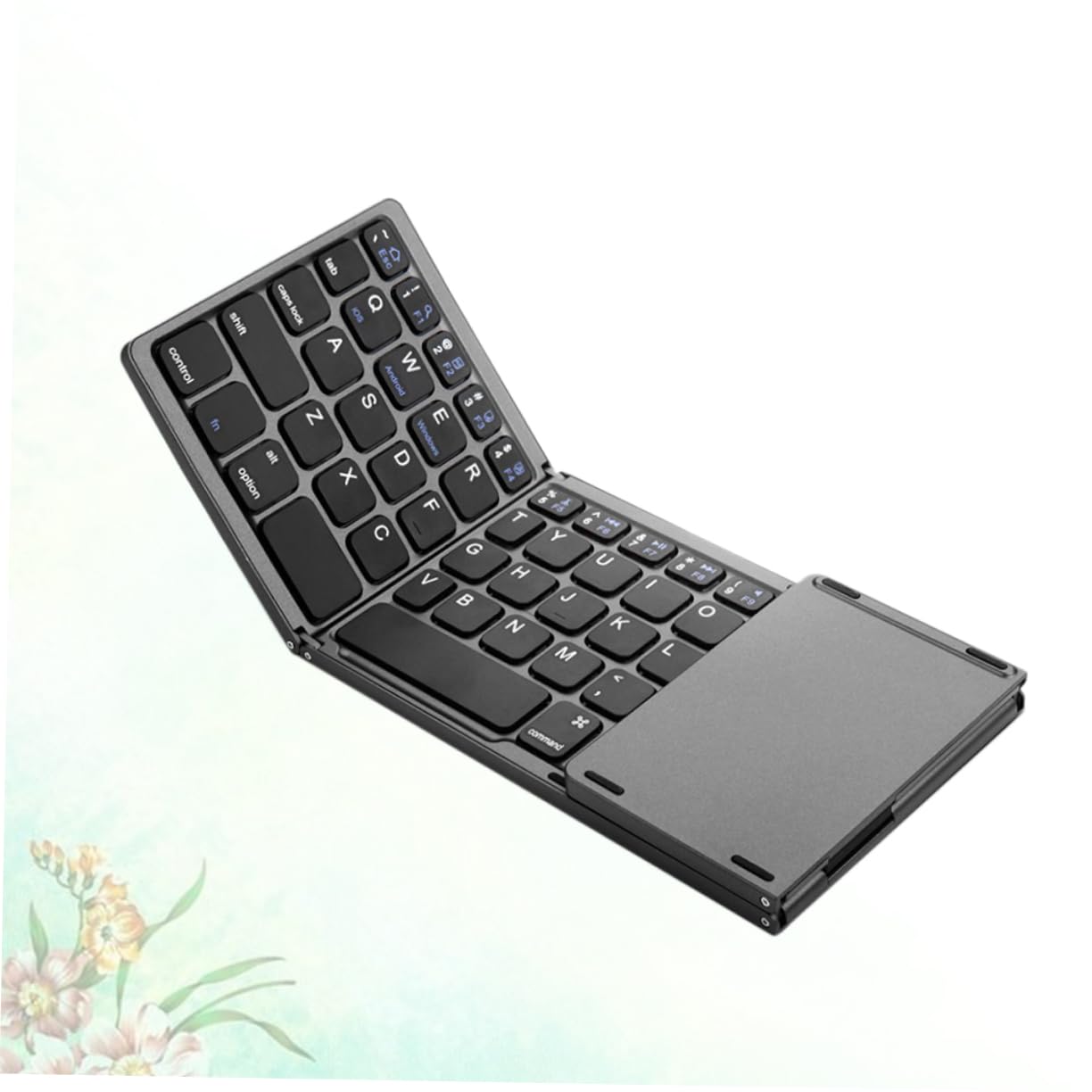 jojofuny Tastiera Pieghevole Wireless per Tablet e Notebook, Nero Abs | Design a 3 Pieghe, Assorbimento Magnetico, Formato Portatile Sottile, Stile Fashion