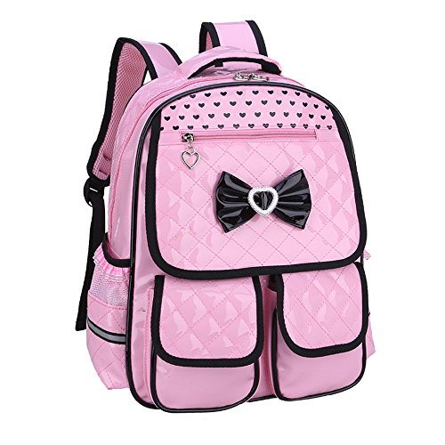 Kaxich Kinder Mädchen Rucksack Schulrucksack PU-Leder Prinzessin Stil Schultaschen Kinderrucksack für Teenage Maedchen 9-11 Jährige Cover