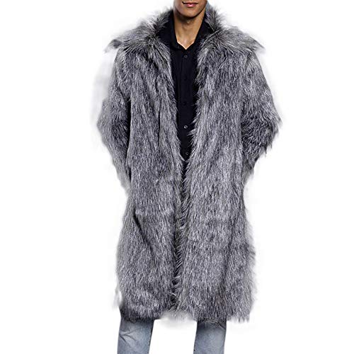 Generisch 2026 Abrigo grueso de imitación cálido chaqueta cárdigan chaqueta de moda para hombre Abrigo abrigos y chaquetas para hombre, plata, S