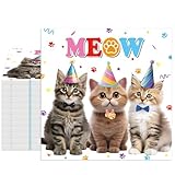Cat Birthday Decorations, 40Pcs Cat Napkins 2-lay Disposable Paper Party Napkins for Baby Show Kids Birthday Pet Kitten Theme Birthday Party Supplies 6.5x6.5 inches