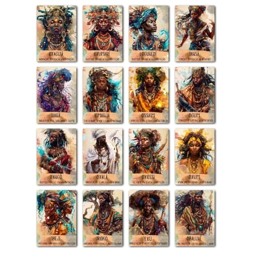 KIT 16 Quadros Decorativos Orix&aacute;s - Cultura Afro-Brasileira - Cortados e Impressos a Laser