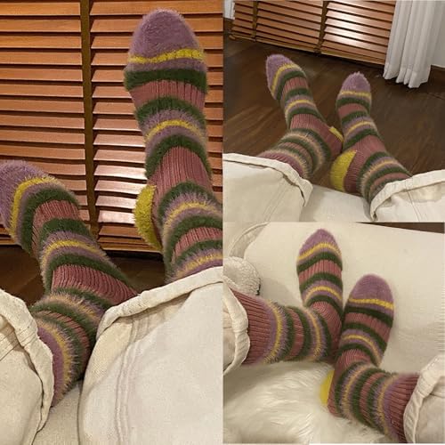 Image of 3Pack Womens Fuzzy Socks Warm Sleep Adult Socks Cozy Fluffy Winter Warm Slipper Socks