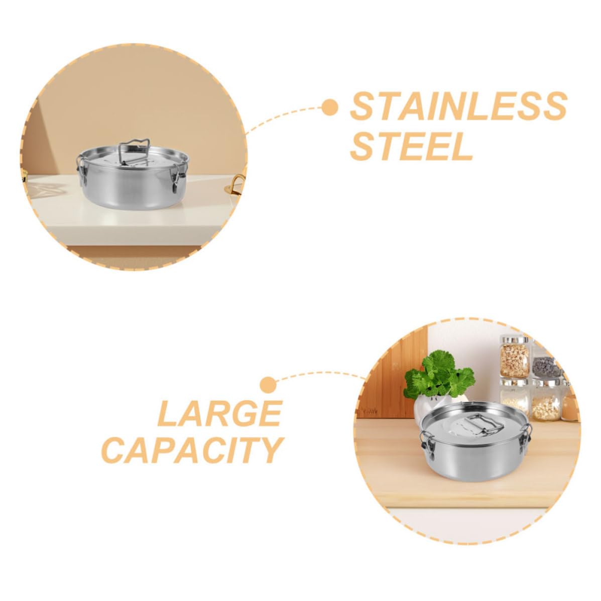 SHINEOFI Molde Sartén Diseño de Cierre y Calentamiento Uniforme de Acero Inoxidable con Tapa para Flan Adecuado para Hornear y Cocinar Flanes