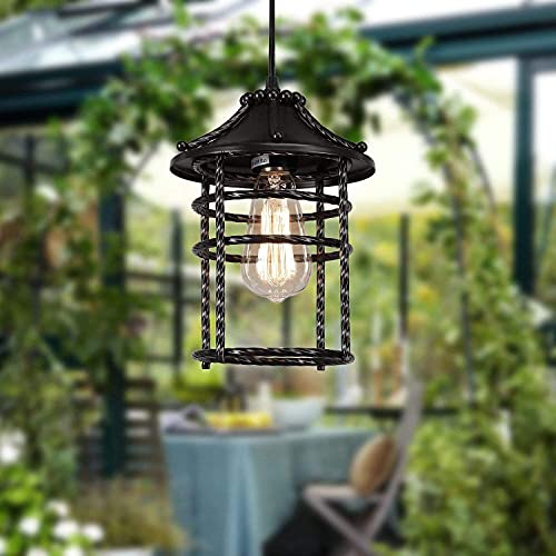 Airposta Vintage Pendant Light With 16' Plug In Cord And On/Off Dimmer Switch, Industrial Oil Rubbed Hanging Light Fixture Swag Ceiling Chandelier Lamp For Bedroom,Kitchen,Porch #TOP6