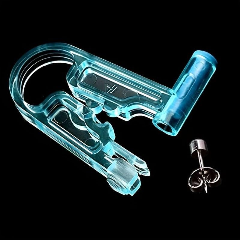 Self Ear Piercing Gun Kit, Disposable Sterile Ear Stud Piercer Tool for Men Women, Painless Hand Press Ear Piercing Device for Lobe Tragus Helix Cartilage Safe Hygienic Single Use Piercing Kit-image-4