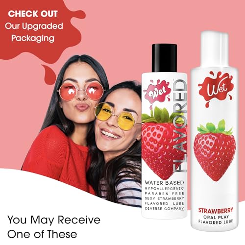 Image of Wet Sexy Strawberry Premium Flavored Edible Lube for Men, Women and Couples | Long-Lasting, Condom Safe, Sugar Free, 3 fl oz