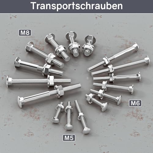 ORTAVA Schlossschrauben M8×30 Verzinkt DIN 603 (20 Stück), mit Sechskant-Flanschmutter, aus Kohlenstoffstahl, Flachrundkopfschrauben