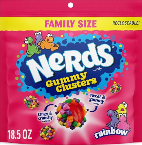 NERDS Gummy Clusters Rainbow Candy, Crunchy...