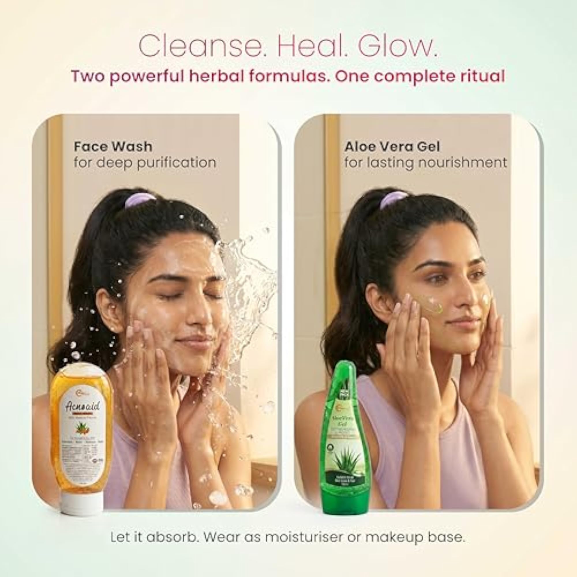 Acnoaid Facewash & Aloe Vera Gel Combo Pack, Vegan Skincare