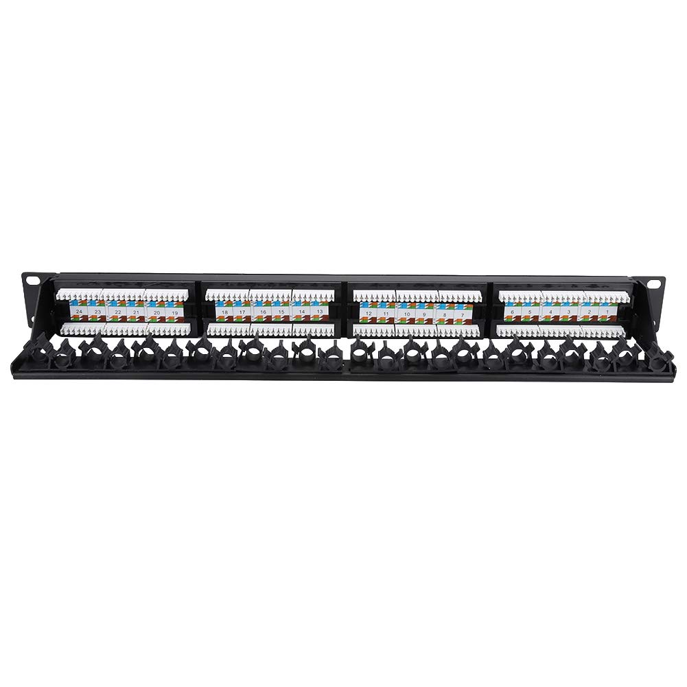 Cryfokt Panneau de Brassage de Données 24 Ports, Panneau de Brassage Réseau CAT6 Montable pour Rack de Serveur, Armoire Réseau Gestion des Câbles de Cadre de Ligne à Force Auto-Fixe