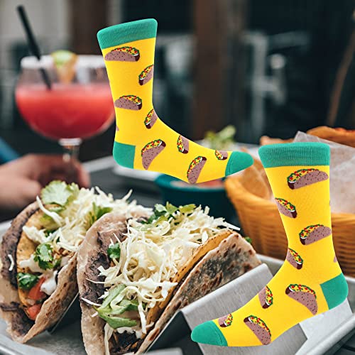 MAKABO Men's Fun Dress Socks Colorful Novelty Patterned Cotton Crew Socks3