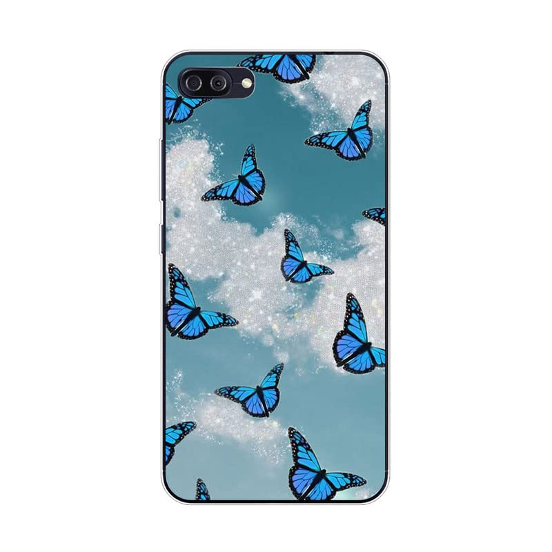 KARTXITAI Funda Silicone Case Compatible con ASUS Zenfone 4 MAX ZC520KL, Carcasa de Silicona Cover, Gel Flexible,Regalo Original - Mariposa Azul