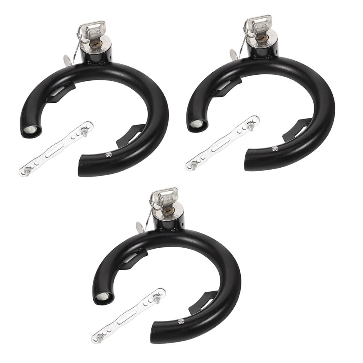 OSOLADY 3sets Heavy Duty -Theft Bike Lock Outdoor Steel Security Lock for Motorcycles and Scooters Portable Wear-Resistant Scratch Design for Cycling Safety