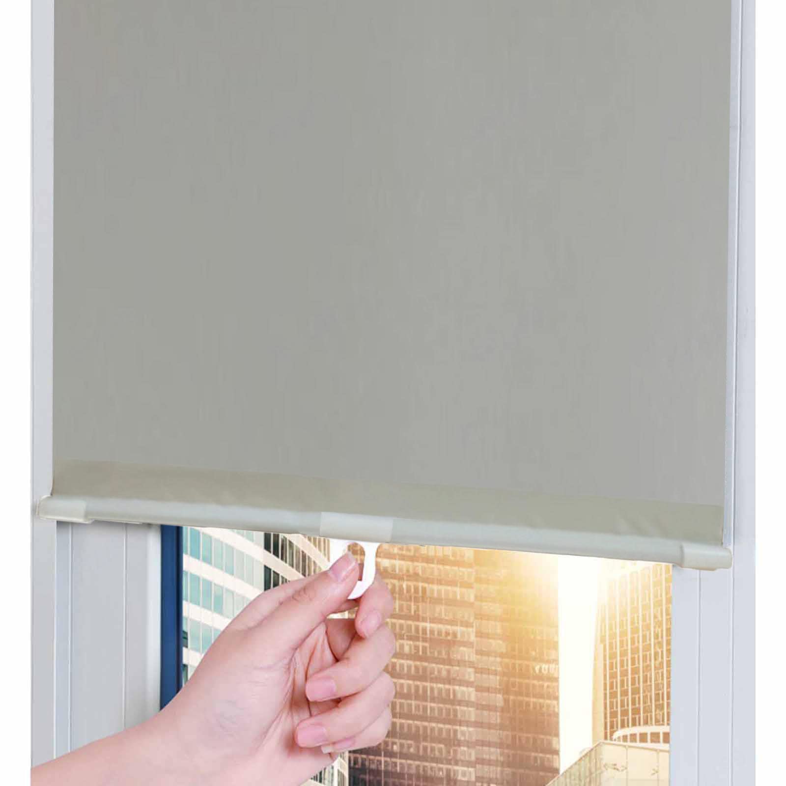 Xrdbfd Grey Suction Cup Roller Shades Without Drilling, Blackout Roll Up Blinds For Roof Windows And Doors, Retractable Balcony Sunshade Roller Blinds, Privacy Curtains,-50X125cm(19.7 * 49.2In)