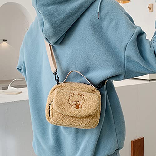Kawaii Crossbody bag Cute Plush Bear Purse Small Wallet mini Shoulder Bag4