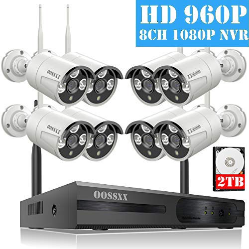 Preisvergleich Produktbild 2020 Neu WiFi Überwachungskamera System, Wlan Videoüberwachung Set, Überwachungssystem Kabellos CCTV 8 Kanal NVR Mit 8 960P Innen / Außen Outdoor Überwachungskamera mit Bewegungsmelder, 2TB Festplatte