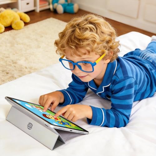 Image of Ultra-Light Blue Light Blocking Glasses with Case for Kids and Teens,Anti Eyestrain &UV400