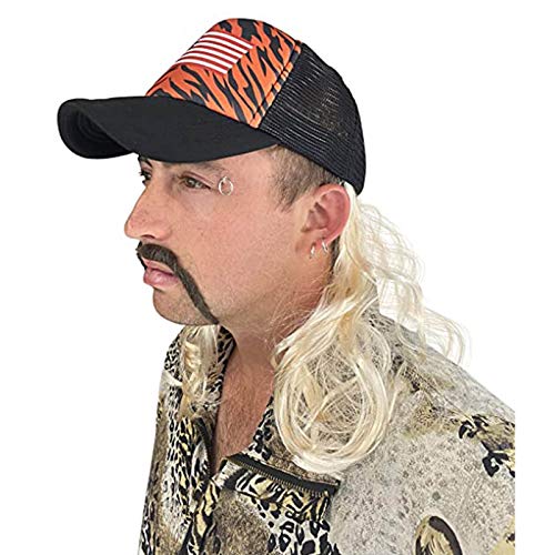 GDJ Halloween Sequin Cosplay Costume hat Wig Male Full Set, Tiger King Costume Set-Joe Exotic Cosplay