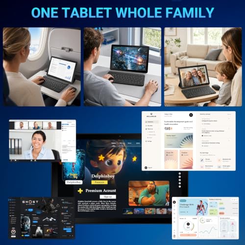 Image of Android 16 Tablet 10 Inch, 24GB RAM 64GB ROM 1TB, Octa-Core 1280x800HD IPS, Fast WiFi 6, BT 5.4, 6000mAh Battery, Dual Cameras, GMS, Electronics Tablets with Keyboard for Kids & Adults, Black