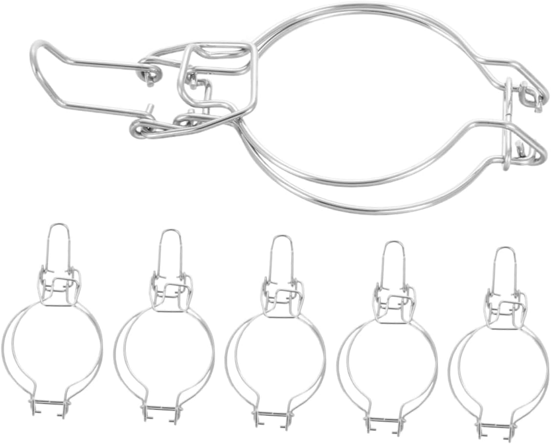 Replacement Wire Clamps for Glass Jars 6pcs Stainless Steel Mason Jar Hangers Quick Access Sealing Buckles for Storage