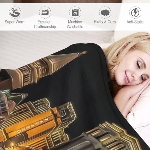 Couverture polaire lit et canapé grand format Skyline Las Vegas