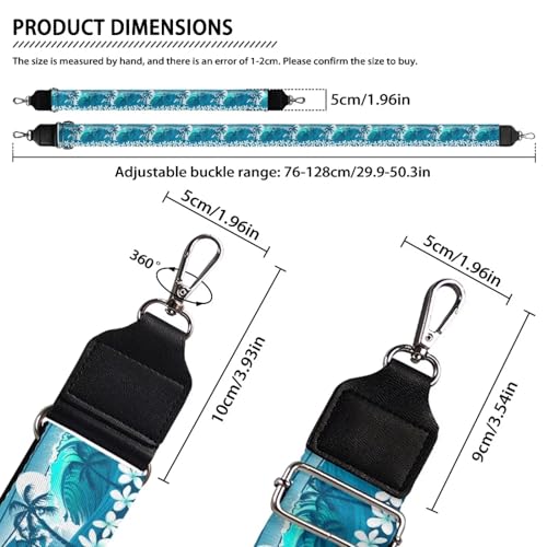 Image of GLENLCWE Hawalii Wide Shoulder Strap Adjustable, Coconut Tree Print Replacement Belt Crossbody Canvas Bag Handbag Straps