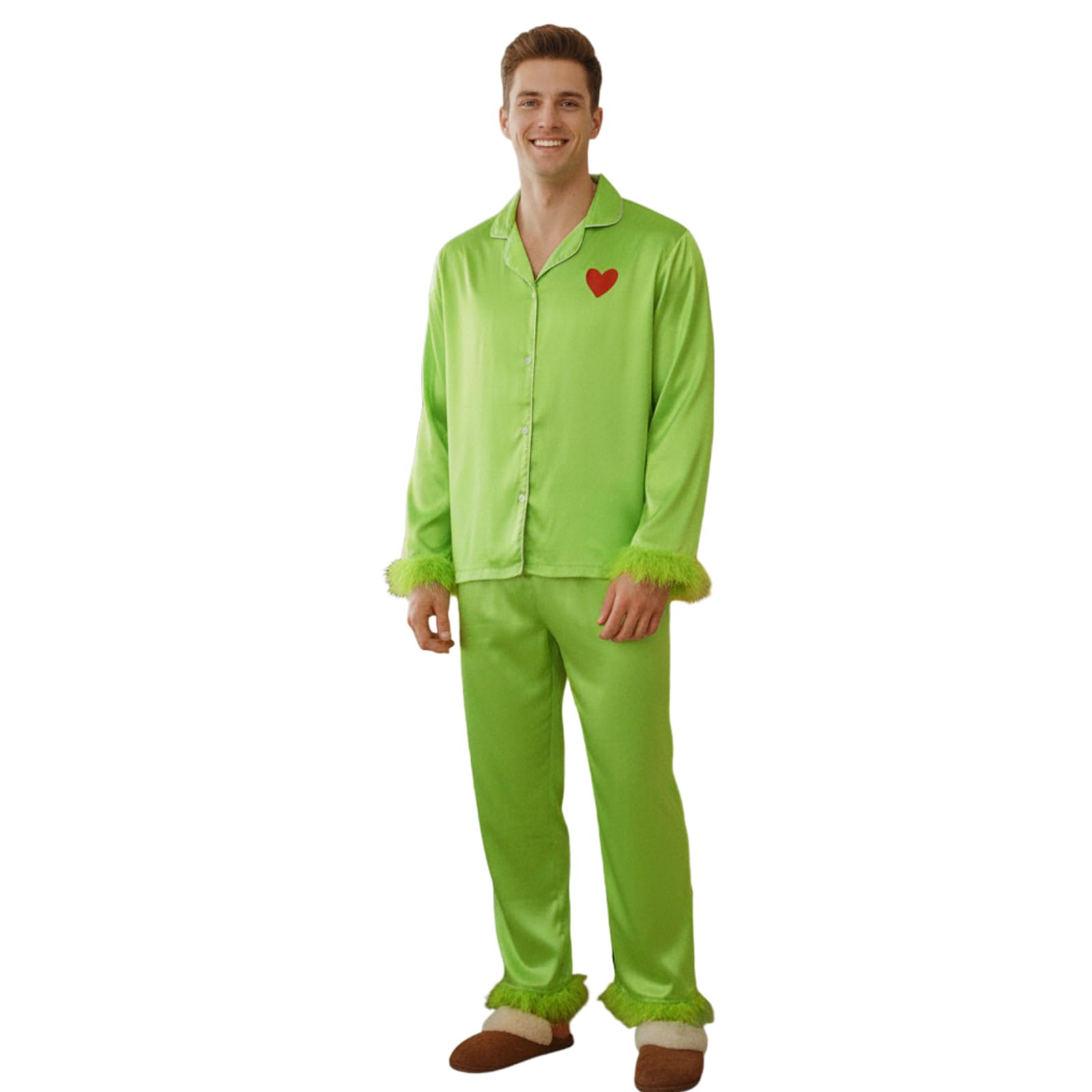 Ayalinggo Toddler Kids Girl Christmas Pajamas Baby Green Satin Silk Button Down Shirts Jammies Xmas Matching Pjs Outfits