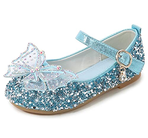 Toddler/Little Girls Mary Jane Glitter Ballet Flat Princess Wedding Party Slip On Dress Shoes
