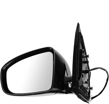 Mirror Power Heated Smooth Black Driver Side Left Fits Plastic Paint to Match 1143360988 963021AA0B NI1320197 128-52952L 5780642 Material Plastic