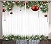 Produktbild ABAKUHAUS Weihnachten Rustikaler Gardine, Baum Balls Ornamente, Schlafzimmer Kräuselband Vorhang mit Schlaufen und Haken, 280 x 245 cm, Grün Rot