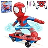 NQD Spider Remote Control Car, Rechargeable RC Stunt Skateboard Toy with 360° Rotation & Tumbling Obstacle Avoidance, RC Cars Birthday Gift for Boys Girls Aged 3-7 Kids