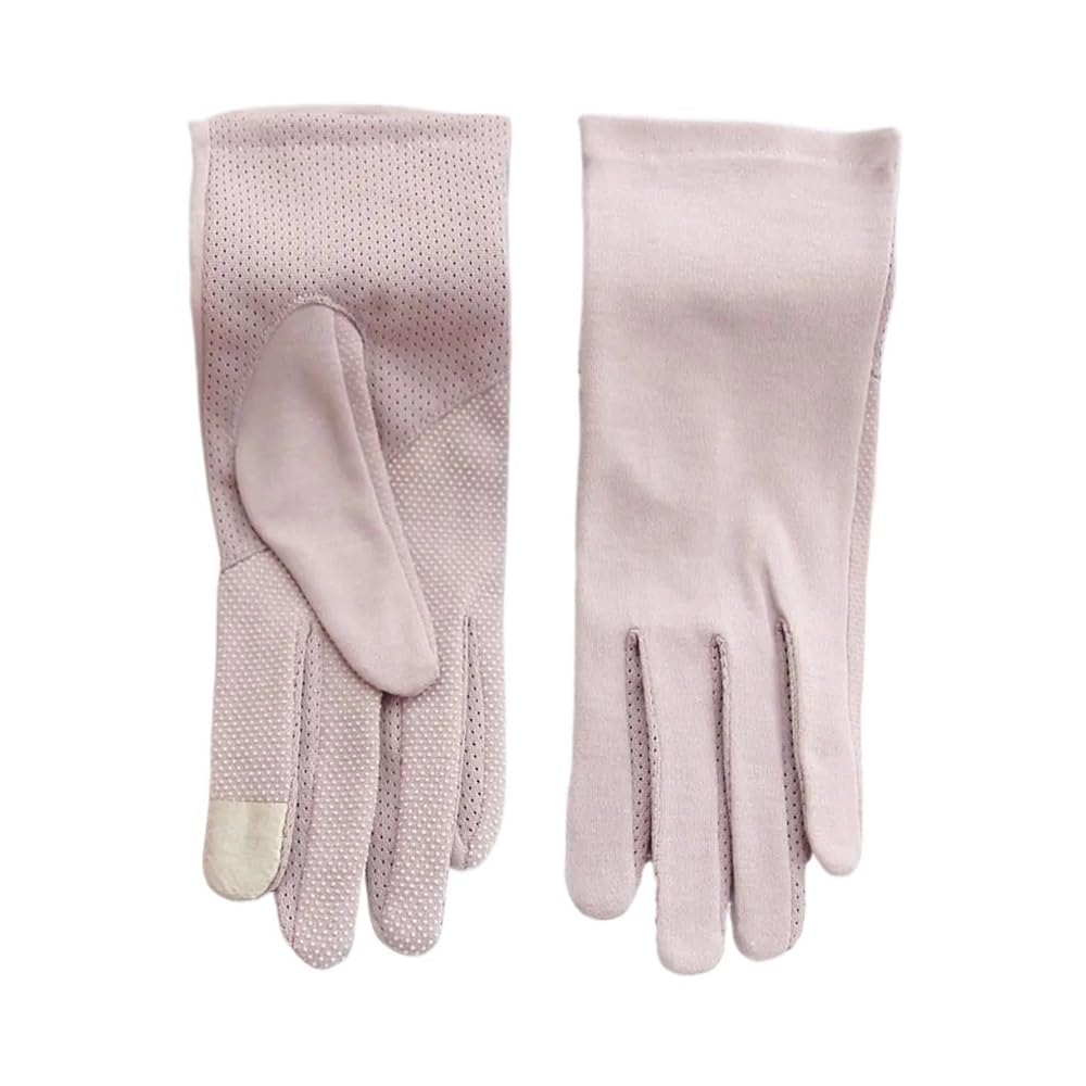MORENTSU Women Cotton Thin Gloves Touch Screen Outdoor Riding Driving Sunscreen Gloves Breathable Non Slip UV Protection Gloves(Purple)