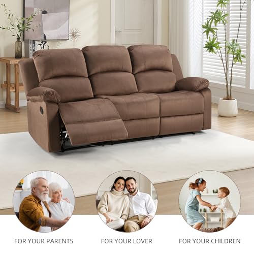 3 Seat Recliner Sofa for Living Room, Soft Microfiber Reclining…