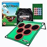 Golf Pong Game Set, Jumbo Backyard Lawn Game, Portable Indoor-Outdoor Chipping Golf Gift For Men, Women &Amp; Family