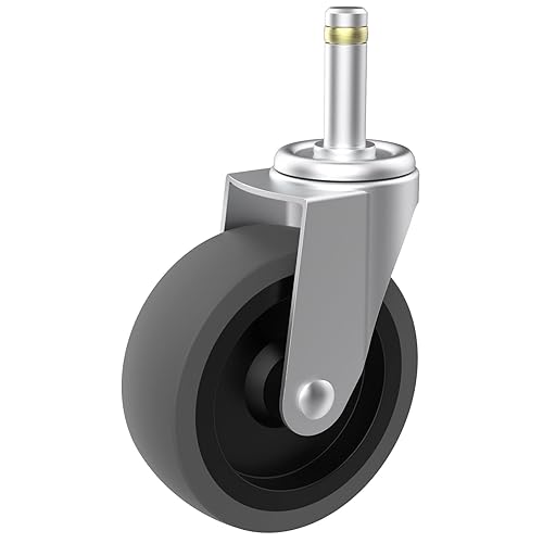 Vista 18 de Rueda giratoria de 4 pulgadas, rueda de goma de 7/16 pulgadas de diámetro, ruedas de repuesto TPR resistentes para mopa Rubbermaid, cubo, carrito