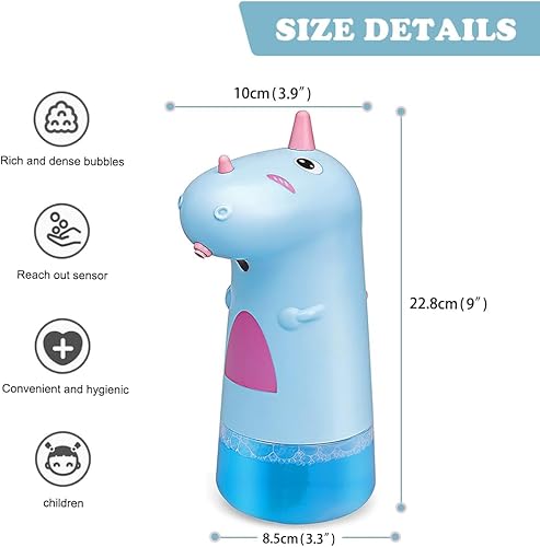 Miniatura 2 de Dispensador automático de jabón para niños, lindo dispensador de jabón espumoso de dinosaurio para niños, dispensador de jabón sin contacto,