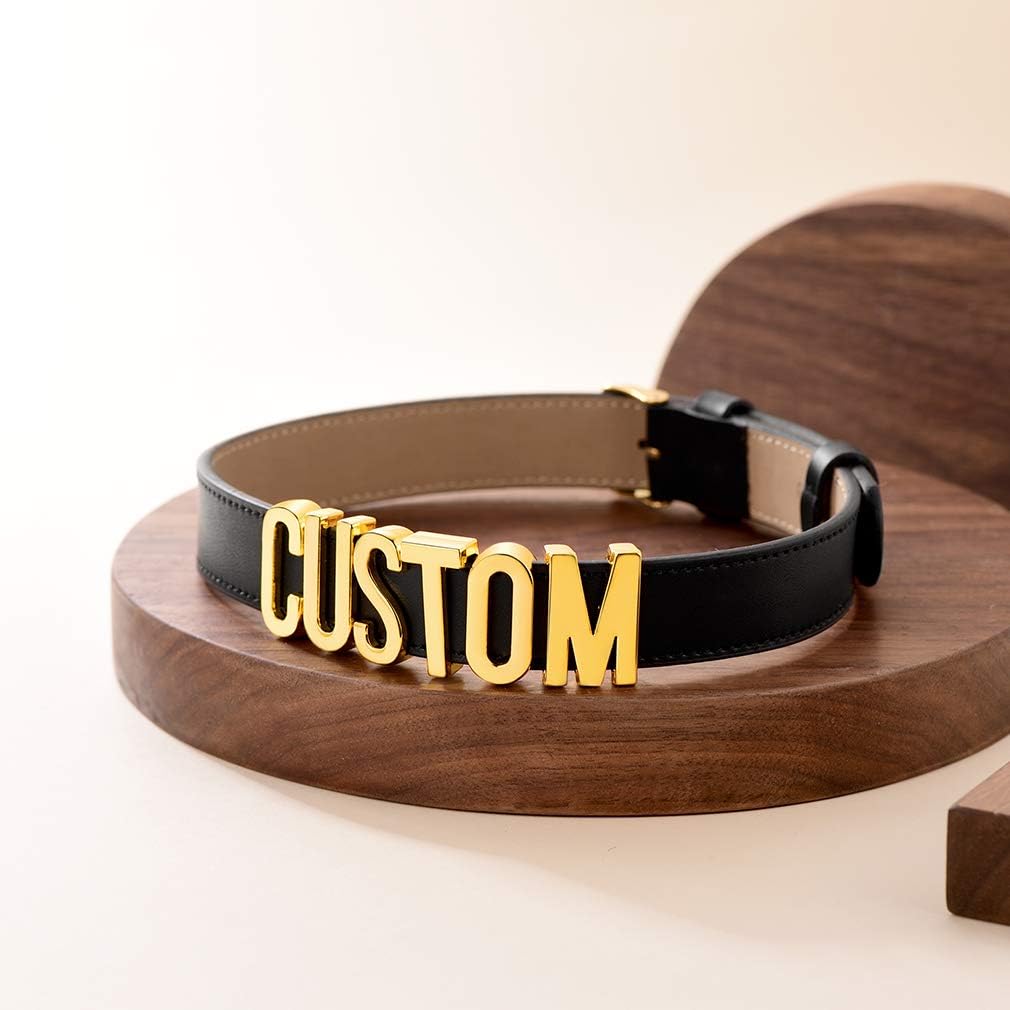 Custom4U Personalized Black Leather Choker Necklace with Picture/Name/Initials/Letters Charm,Custom Made Adjustable Choker Collar Gothic Punk Necklaces Jewelry Gifts for Women - Image 8