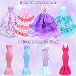 92Pcs Vêtements et accessoires pour poupées avec dressing 11.5 Inch Doll Fashion Design Kit Dress Up Girl Doll incluant les tenues de mode Outfits Tops et Pantalons Chaussures Hangers Sacs Colliers Filles Jouet Cadeaux