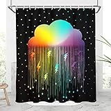 AAtter Rainbow Shower Curtain Colorful Kawaii Kids Girls Girl Sky Colors Bright Neon Cute Children C