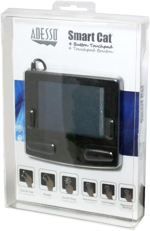 Adesso Smart Cat, 4 Button Glidepoint USB Touchpad (GP-410UB),Black