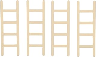 Toyvian Mini Wooden Step Ladder, Mini Wood Doll House Ladder, 1: 12 Miniature Ladder, DIY Craft Accessory, for Doll House Accessories, Fairy Furniture Ladder 4 Pieces