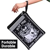 VeloKomo Gothic Book Sleeve Gift - Just One More Chapter Skeleton Black Tarot Card Zipper Books Covers with Front Pocket Washable Book Protector Bookish Reader Book Lovers Gifts for Books Paperbacks