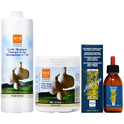 Ever Ego Garlic Shampoo + Garlic Mask 33.8oz + Herb Ego 4.22oz