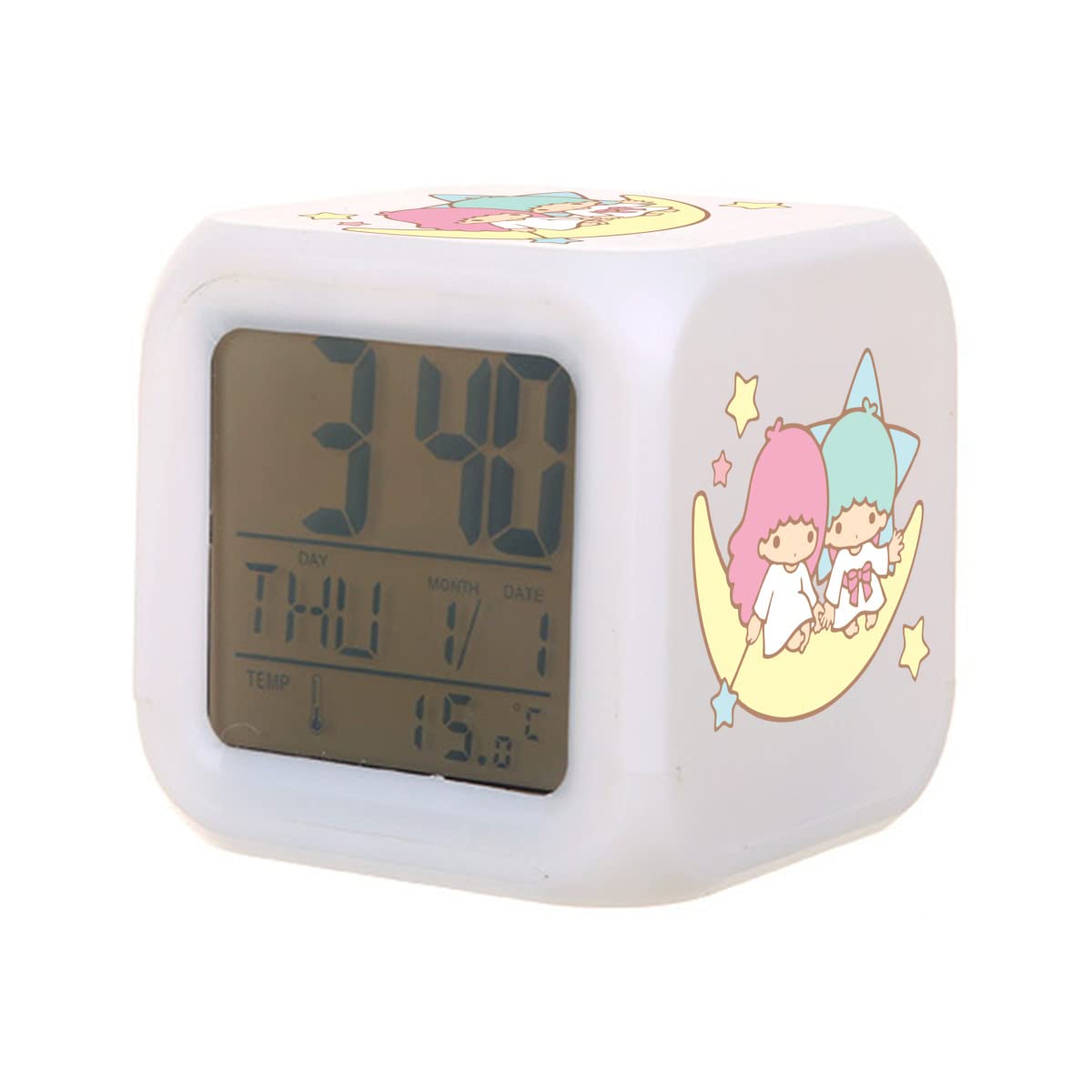 Amazon.co.jp: 目覚まし時計 LEDカラフル リトルツインスターズ