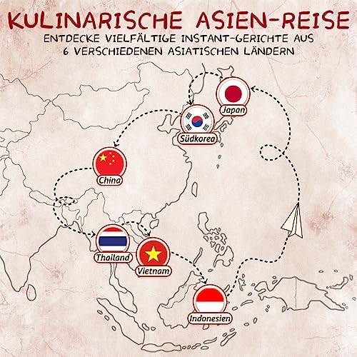 Foto von Nudelstraße Box mit 30 asiatischen Instant-Nudeln - Ramen und Nudelsuppen aus Japan, Korea, Thailand und Vietnam, zufällige Mischung aus vielseitigen Geschmacksrichtungen und Sorten - Asia Food Box