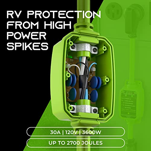 Gearit Rv Surge Protector 30 Amp - Circuit Analyzer Voltage Protector/Monitor With Surge Protection (2700 Joules) Weather Resistant 30A Extension Plug For Rv Trailer Travel Outdoor Camper #TOP4