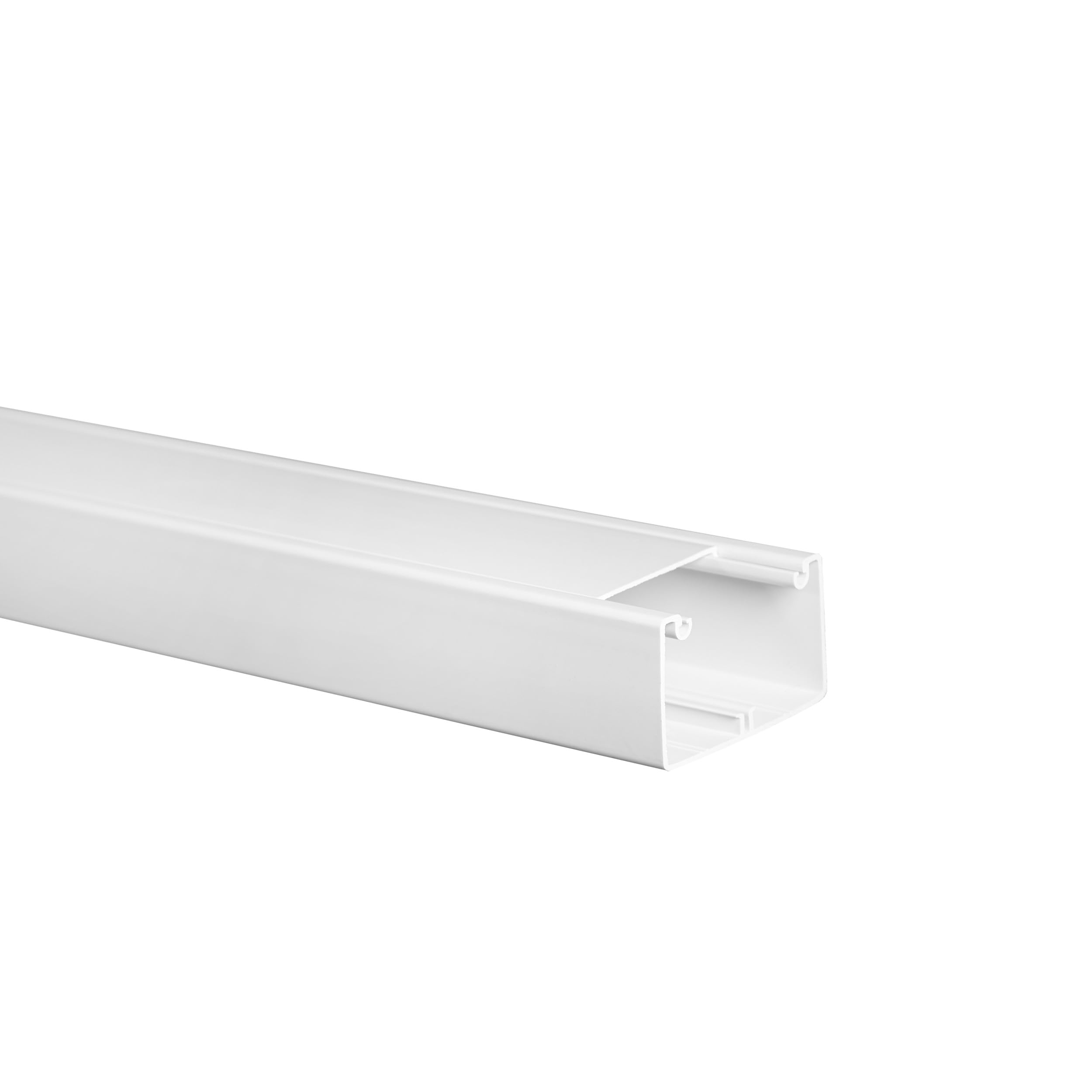 KOMIB Brüstungskanal/Kabelkanal/Elektro Schacht Brüstungskanal (2 x 2M = 4m - 80 x 50 mm, Reinweiß (RAL 9010))