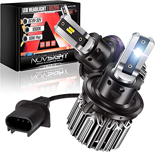 NOVSIGHT H13 LED Headlights Bulbs 140000 Lumen, High Beam and Low Beam LED Headlight Bulbs, 6500 Xenon White, Pack of 2