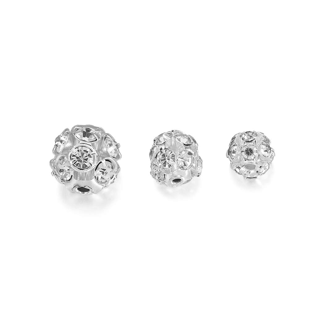 Ciondolo 30 pz/Lotto Rame Placcato Vetro Strass Sfera Perline imita Cristallo Rotondo distanziatore Perline sparse (Oro 6 mm)